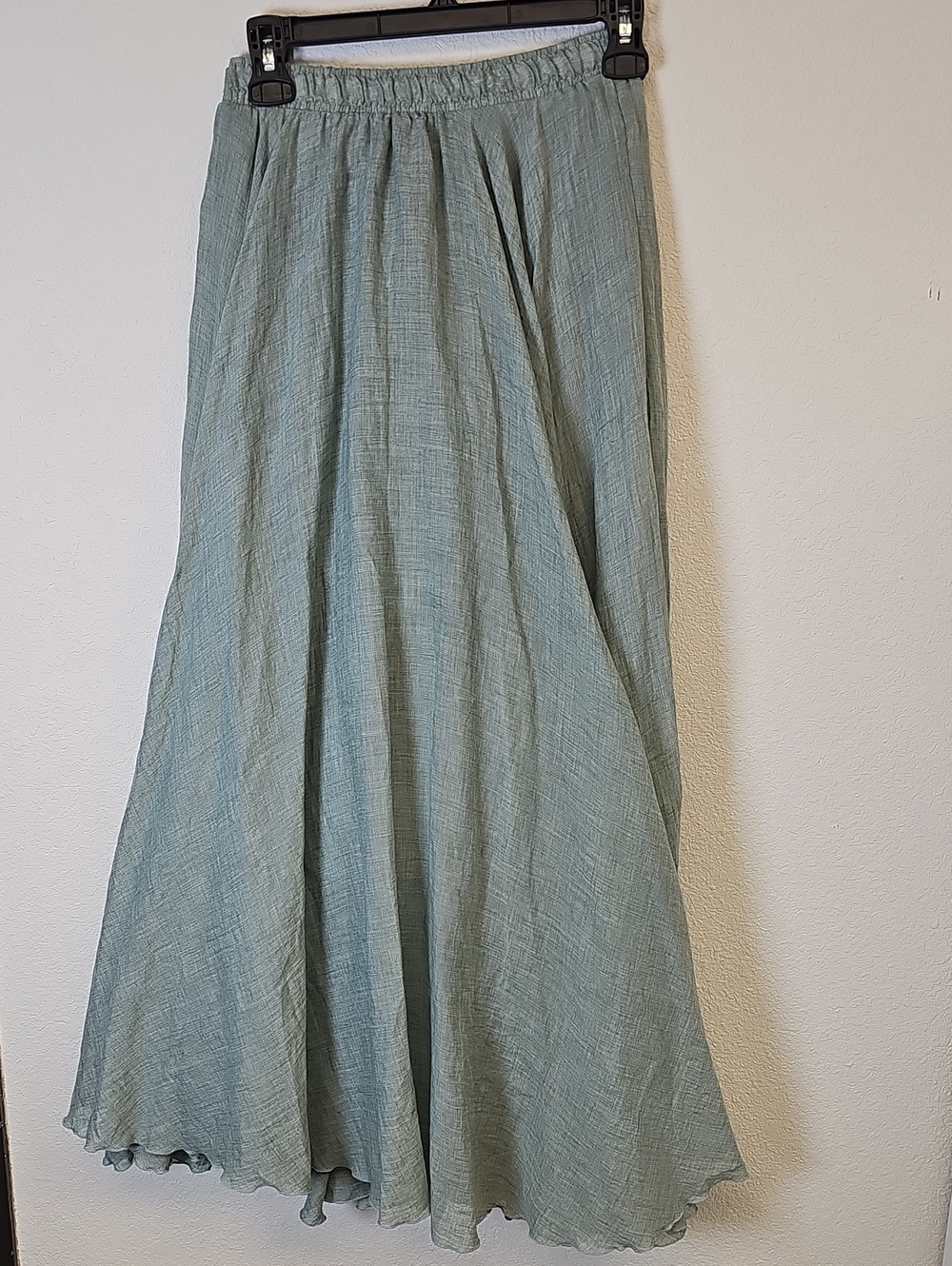 Light Sage Green Maxi Skirt with Elastic Waist